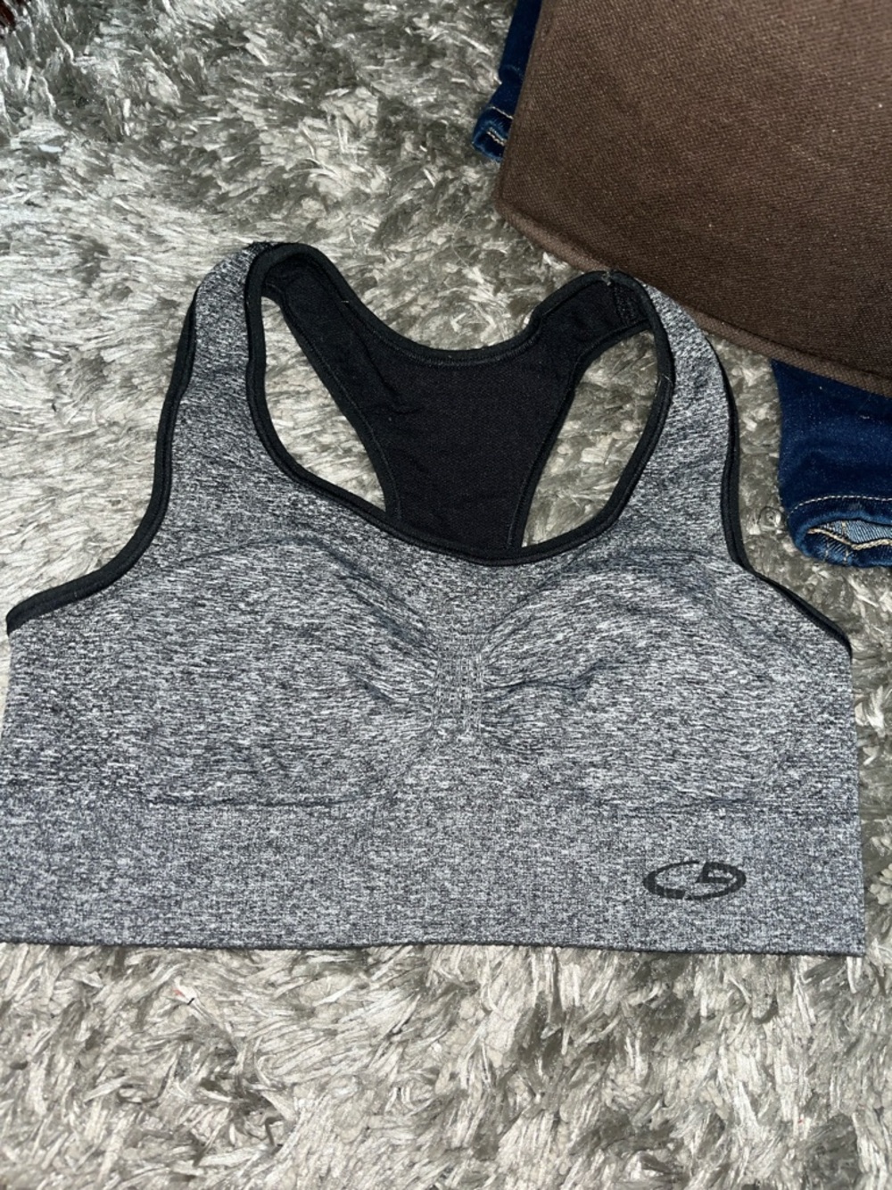 Nike Gray Seamless Racerback Sports Bra